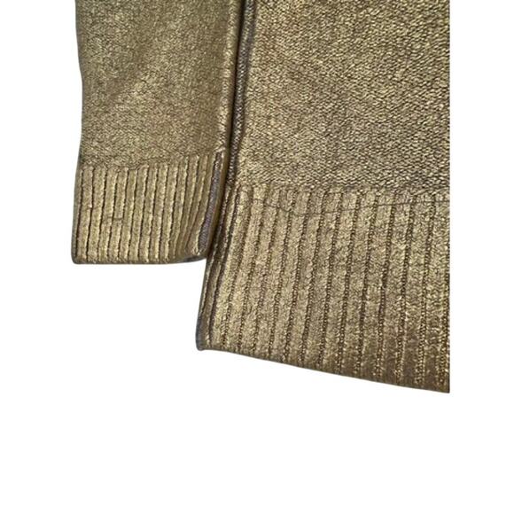 ANN TAYLOR LOFT GOLD FOILED 3/4 Sleeve Sweater (Women's: Medium) - Picture 6 of 8